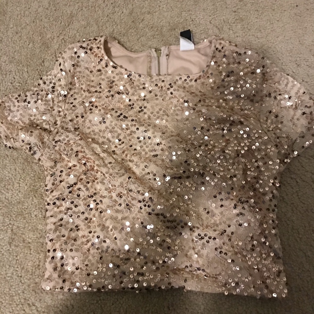 Gold sequins crop top